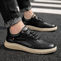 Autumn and winter leather casual shoes Mens youth breathable trendy sneakers retro tooling shoes large size low top leather shoes