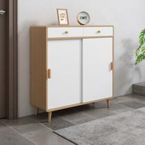 Shoes cabinet Home doorway Outer small family Type solid wood Large capacity modern minimalist Living room accommodating balcony lockers Nordic