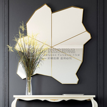 Post-modern neoclassical decorative porch mirror European and American background wall creative wall hanging mirror custom art mirror