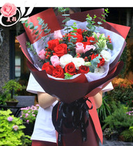 Book a flower shop Huzhou Wuxing District Huzhou City Express Red Pink Champagne Rose Bouquet Pingyang Aojiang Town