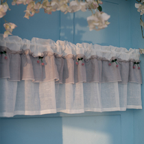 Custom American half-curtain partition curtain kitchen short curtain pure Korean-style small curtain window yarn cherry to decorate Nordic finished product