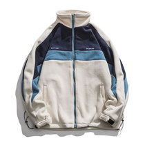 2021 Fall new wave signs bf Lazy Wind Couples Jacket Loose Collage Cashmere Tooling Standout Jacket Man