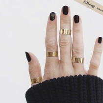 Titanium steel glossy ring European and American small crowddesign mix lukewarm wind minimalist lovers ring fashion INS nets red tides