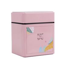 Tea tin tin box Small fresh square empty jar Household black tea Green tea flower tea universal 50g portable travel jar