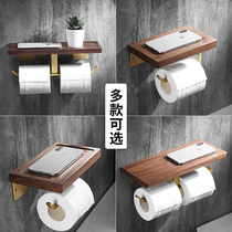 Solid wood toilet toilet paper towel rack toilet paper rack roll paper mobile phone toilet paper holder no punching
