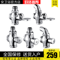 Anhua full copper hand press type squatting toilet flush valve manual flush valve stool delay valve foot flush valve