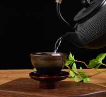 Song Dynasty ordered tea tea tea set rabbit haozhan mouth 9cm diameter tea cup lacquer Cup lacquered tea tea lacquer