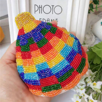  British plaid coin purse Lolita wallet handmade beaded creative irregular coin bag JK bag 2019 new