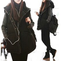 South Korea 2020 new autumn and winter long casual vest size thick warm hooded couple down vest women