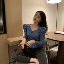 Vanya Bubble Sleeve Sleeve 2023 Spring and Autumn to fit the fashion gas and knitted inside knitting