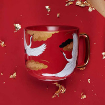 Common Grain China China Wind Mark Cup Chinese Style Retro Illustrator Hand-painted Ceramic National Tide Lovers Water Cup Coffee Cup