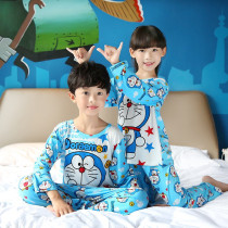 Cotton spring and autumn pajamas for boys and girls summer long sleeves cotton air conditioned home wear for children and boys