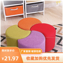  Red City creative shoe stool fashion small stool Household living room sofa stool simple stool fabric small bench Solid wood