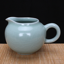 Ru porcelain Jade green glaze fair cup Wang Zhenyu Henan Ceramic art Master Origin Ru Kiln Agate glaze