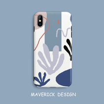 Independent and row original Korean ins Wind Coral Sea iPhonex Apple 8plus frosted phone case 8 Simple 6s