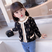 Girls spring autumn sweater cardio-hoodie 2022 new children Korean version blouses foreign air girl baby spring clothing knitted jacket
