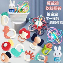 Newborn Baby Hand Rocking Bell Toys 0-1-year-old male and female baby Puzzle Early Teach to Bite Tooth gum 3-6 Month Appeasement
