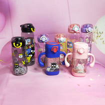 (Trigull Genuine Water Cup) KT Black Penguin Transparent Plastic Water Cup Straight Drinking Cup