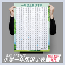 First grade Chinese upper and lower books New words list Wall chart Students Childrens literacy Wall stickers Textbooks synchronous new words