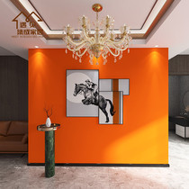 Solid color high-grade bamboo and wood fiber integrated wall panel Hermes orange wall panel Clothing store hotel bedroom background wall