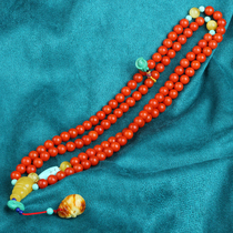 62 62 94 gr Po Mountain stock] Chicken Oil Yellow Nectar Wax High Porcelain Green Pine round Rundle South Red Manau Multi-Circle Hand Chain Buddha Pearl