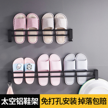 Punch-free bathroom trailer rack wall hanging bathroom door rear shoes storage wall shoe rack space aluminum