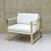 Nordic Single Sofa Chair Modern Minima Creative Home Fashion Metal Light Lavish Postmodern Hotel Boilerplate