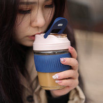 Summer cup suction tube girl ins glass female art Net red 2021 new personality coffee cup men