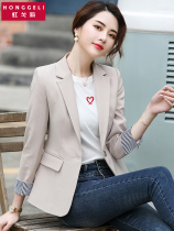 Apricot Korean casual versatile professional suit 2019 spring and autumn new chic Net red small suit jacket women long sleeve