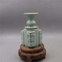 Song Ru kiln Flower Mouth fumigation stove antiques imitation old ancient porcelain folk collection retro Buddhist and Tao appliances decorative ornaments