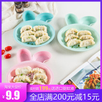 Kitchen with vinegar dish Rabbit environmental protection wheat stalk plastic wonton dumpling plate multifunctional double layer leaching fruit dinner plate