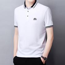 2021 summer new mens casual T-shirt mens casual T-shirt mens short sleeve loose slim square collar polo shirt