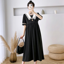 Pregnant woman summer dress fashion big code loose short sleeves dress 2022 new spicy moms pregnancy covered with slim long dress