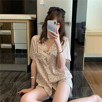 Pajamas women's summer suit can be worn 2021 new spring and summer Korean style BAO WEN casual home clothing two-piece set