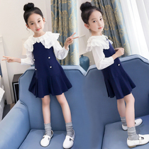  Girls  autumn sundress New childrens clothing womens big childrens college style skirt Korean spring and autumn Western style childrens sleeveless skirt