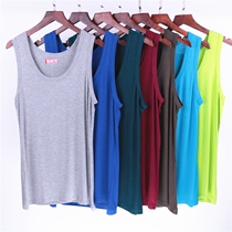 Spring Summer Modale male vest sleeveless sport fitness blouse with loose large size and body elastic chubby undershirt