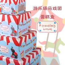 Baking packaging 4 6 8 10-inch circus thickened cake box West Point packaging box sent square bottom support