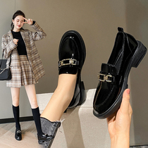 ZHR British style small leather shoes womens spring and autumn new 2022 soft sole black slip on loafers