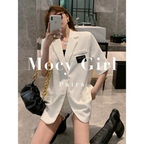 Sandro asw suit jacket women's thin Korean version of loose casual temperament single-breasted long short sleeve suit