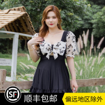 Big code swimsuit woman covered with slim conservative and conjoined one-piece dress swimsuit spa 2022 new fat mm