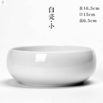  Flower pot ceramic flower pot round pottery pot non-porous large indoor tea set Low round household orchid watertight large mouth