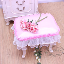 Rose lace pink satin stool set bedside cabinet cover stool cover stool cover tablecloth dust cover towel