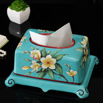 American ceramic tissue box household living room paper box punch-free European-style hotel bathroom toilet paper box