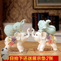 Elephant ornaments pure back vase cabbage a pair of fortune home feng shui ornaments gourd brave lucky pigs