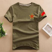 Army green comrade party clothing custom mens military short-sleeved war veterans memorial shirt printed T-shirt