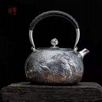Fine workshop silver pot 9999 Silver pot sterling silver pot Japanese handmade silver tea set