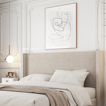 The Nordic INS red designer vintage light luxury wood master nuptial bed 1 8 meters double velvet cloth art bed