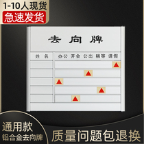 Blank destination card general destination card aluminum alloy destination card custom office staff destination sign company employee job post card destination notification board bulletin board table on-duty door plate