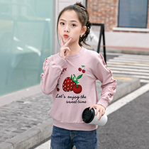 Girls spring T-shirt Girls new childrens clothing Childrens sweater round neck top Large childrens long-sleeved base shirt spring and autumn