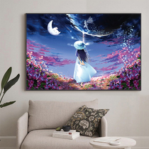 Beautiful illustration girl cross stitch 2021 new embroidery small piece thread embroidery living room bedroom small simple hand embroidery